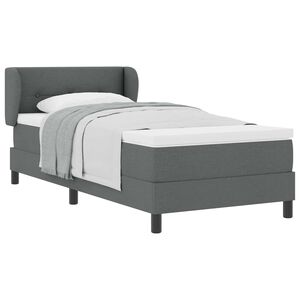 vidaXL Cama Box com colch&atilde;o Cinzento escuro 80 x 200 cm tecido