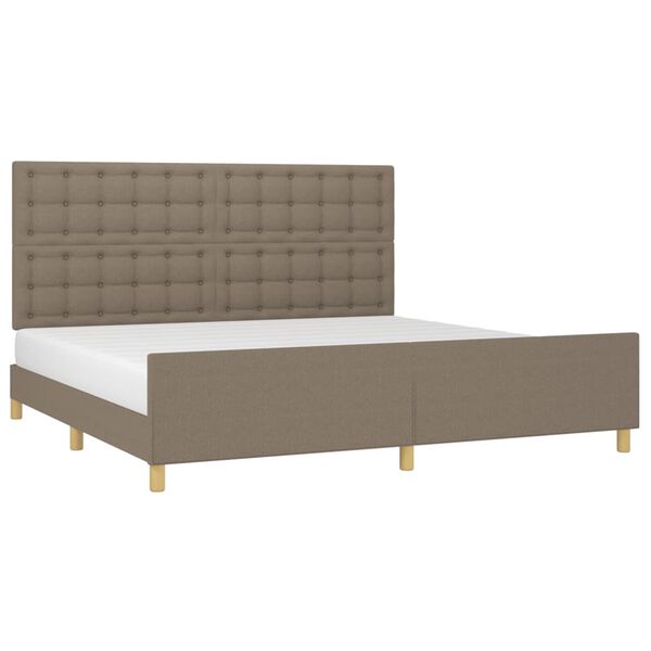 vidaXL Cama sem colch&atilde;o 200x200 cm tecido cinzento-acastanhado