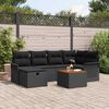vidaXL Conjunto de Sof&aacute; de Jardim 7 pcs Preto Rattan Sint&eacute;tico