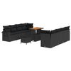vidaXL Conjunto de Sof&aacute; de Jardim 11 unid. Preto Rattan Sint&eacute;tico