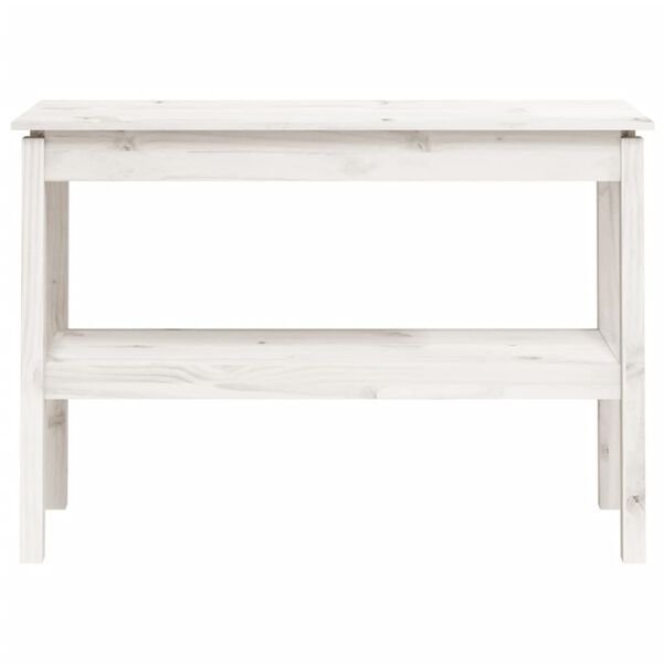 vidaXL Mesa consola 110x40x75 cm pinho maci&ccedil;o branco