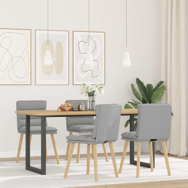 vidaXL Cadeiras de jantar 4 pcs tecido cinza nuvem