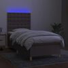 vidaXL Cama box spring + colch&atilde;o/LED 80x200cm tecido cinza-acastanhado
