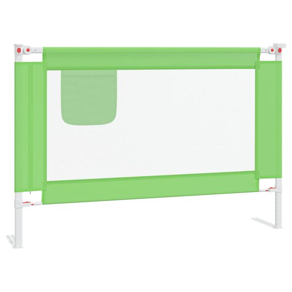 vidaXL Barra de seguran&ccedil;a p/ cama infantil tecido 100x25 cm verde