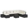 vidaXL Conjunto de Sof&aacute; de Jardim 9 unid. Preto vime PE