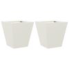 vidaXL Vaso/floreira de jardim 2 pcs 30x30x30 cm a&ccedil;o branco