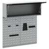 vidaXL Conjunto de Armário de Ferramentas e Pegboard 3 pcs Preto