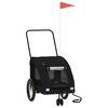 vidaXL Reboque bicicleta p/ animais tecido oxford/ferro preto
