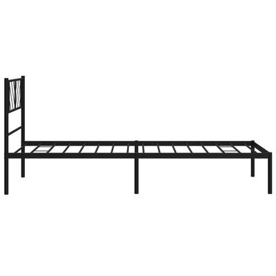 vidaXL Estrutura de cama com cabeceira 75x190 cm metal preto