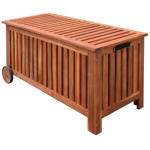 vidaXL Caixa de arruma&ccedil;&atilde;o para jardim 118x52x58 cm madeira