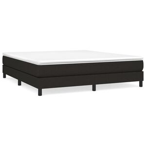 vidaXL Estrutura de cama com molas 180x200 cm tecido preto