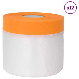 vidaXL Folha de Poeira com Fita Adesiva 12 unid. Transparente HDPE