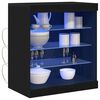vidaXL Aparador LED Carvalho Preto 60,5 x 37 x 67 cm