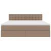 vidaXL Cama com arruma&ccedil;&atilde;o e LED com colch&atilde;o Cappuccino 160 x 200 cm