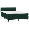 vidaXL Cama com molas/colch&atilde;o 140x200 cm veludo verde-escuro