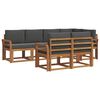 vidaXL Conjunto de Sof&aacute;s para Exterior 7 unid. Natural e Antracite