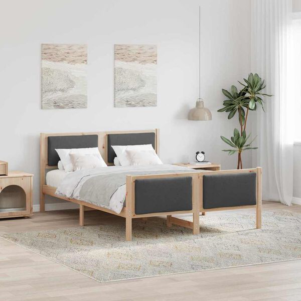 vidaXL Estrutura da Cama Cinza Escuro 140 x 200 cm tecido
