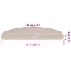 vidaXL Tapetes de escada 20 pe&ccedil;as 65x24x4 cm cinza-claro semicircular grande