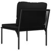 vidaXL 3 pcs conjunto lounge de jardim c/ almofadões PVC preto