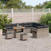 vidaXL Conjunto de Sof&aacute; de Jardim com almofada 12 pcs Cinzeto vime PE