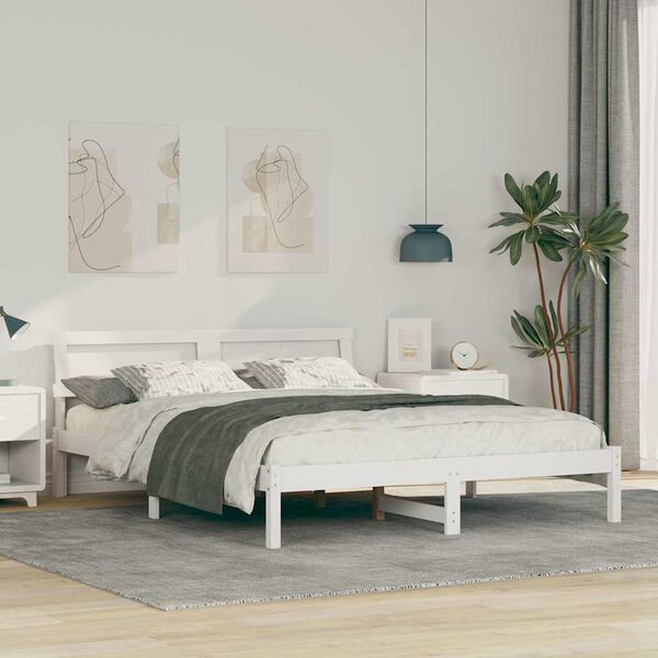 vidaXL Estrutura da Cama com cabeceira Branco 160 x 200 cm