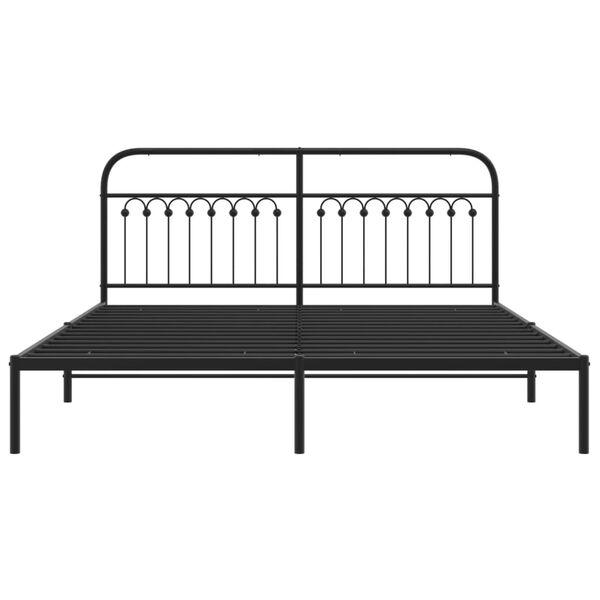 vidaXL Estrutura de cama com cabeceira 183x213 cm metal preto