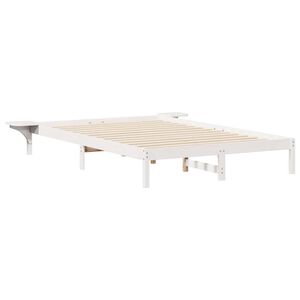 vidaXL Cama com Mesas Laterais Branco 140 x 210 cm