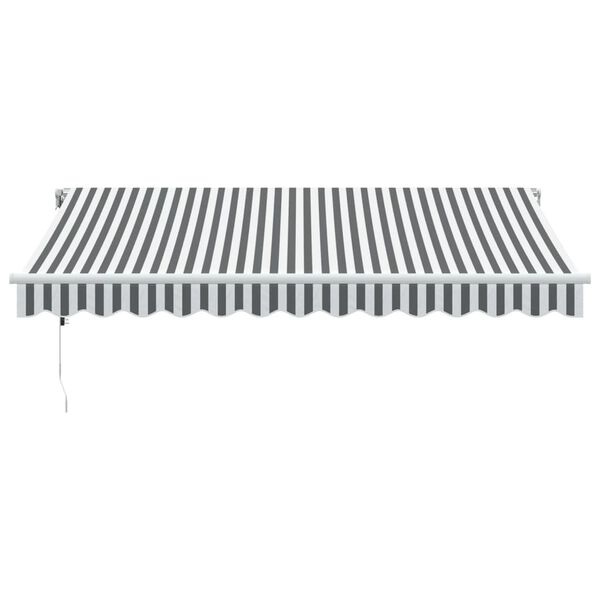 vidaXL Toldo retr&aacute;til autom&aacute;tico com LED 350x250 cm antracite/branco