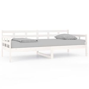 vidaXL Sof&aacute;-cama 90x200 cm madeira de pinho maci&ccedil;a branco