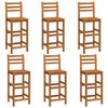 vidaXL Bancos de bar 6 pcs madeira de ac&aacute;cia maci&ccedil;a
