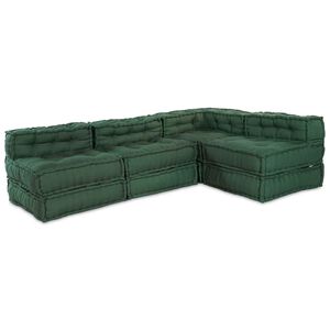 vidaXL Unidade de Sof&aacute; Modular Tecido Verde 210 x 140 x 56 cm