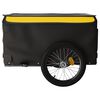vidaXL Reboque para bicicleta 45 kg ferro preto e amarelo