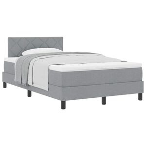 vidaXL Cama Box com colch&atilde;o Cinzento-claro 120 x 190 cm tecido