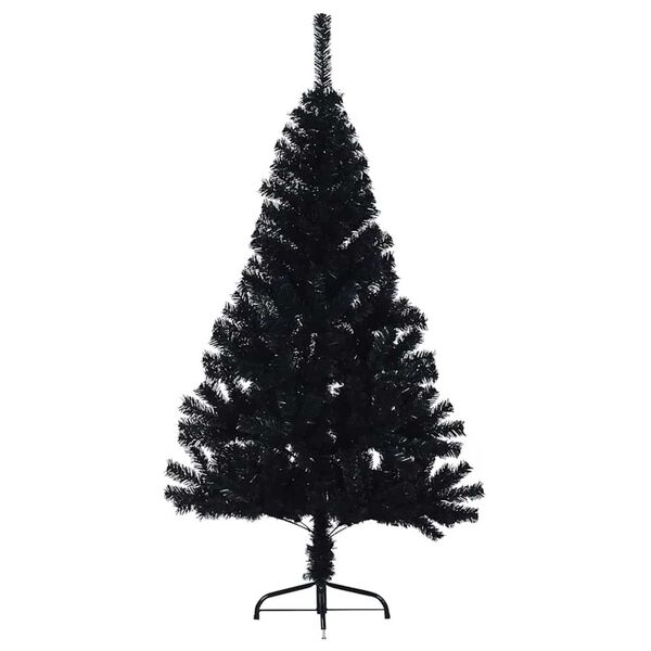 vidaXL &Aacute;rvore de Natal Artificial Pr&eacute;-iluminada Preto 150 cm PVC