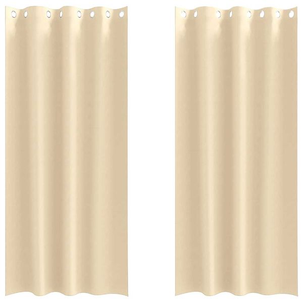 vidaXL Cortinas Blackout com Argolas 2 pcs Creme 245 x 140 cm