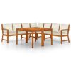 vidaXL 7 pcs conjunto de jantar p/ jardim c/ almofad&otilde;es ac&aacute;cia maci&ccedil;a