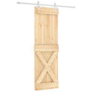 vidaXL Porta Deslizante 70 x 210 cm Natural e Branco