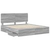 vidaXL Estrutura da Cama com gaveta Cinza Sonoma 200 x 200 cm