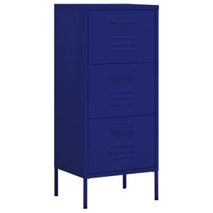 vidaXL Arm&aacute;rio de arruma&ccedil;&atilde;o a&ccedil;o 42,5x35x101,5 cm azul-marinho