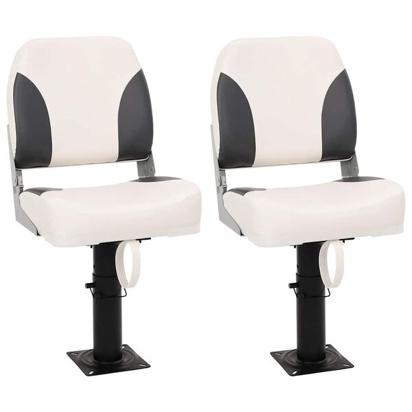 vidaXL Conjunto de 2 assento de barco dobr&aacute;vel com encosto baixo