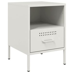 vidaXL Mesa de cabeceira 36x39x50,5 cm a&ccedil;o branco