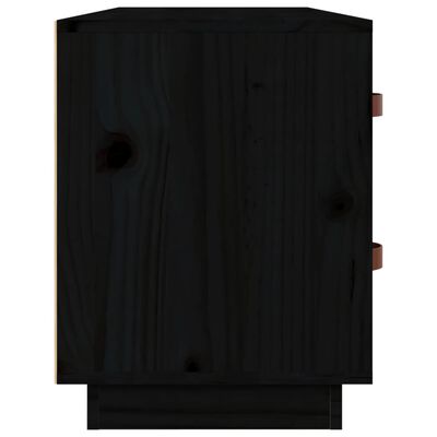 vidaXL Banco sapateira 100x34x45 cm pinho maciço preto