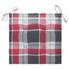 vidaXL Cadeiras de jardim c/ almofad&otilde;es xadrez vermelho 6 pcs teca