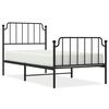 vidaXL Estrutura de cama com cabeceira e p&eacute;s 90x200 cm metal preto
