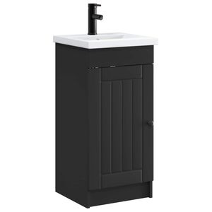 vidaXL Gabinete de banheiro com pia Preto 42 x 40 x 84,5 cm