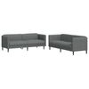 vidaXL 2 pcs conjunto de sof&aacute;s tecido cinzento-escuro
