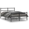 vidaXL Estrutura de cama com cabeceira e p&eacute;s 140x190 cm metal preto