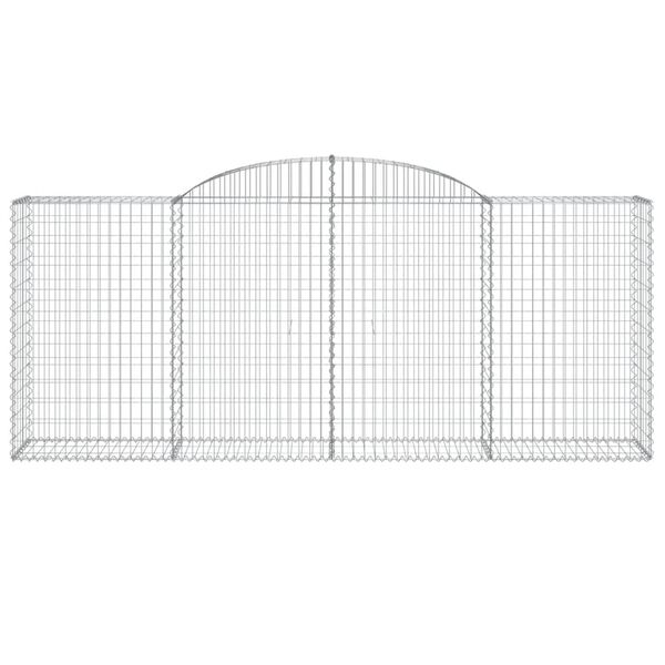 vidaXL Cestos gabião arqueados 8pcs 300x50x120/140cm ferro galvanizado