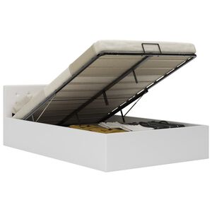 vidaXL Cama hidr&aacute;ulica c/ arruma&ccedil;&atilde;o 140x200cm couro artificial branco