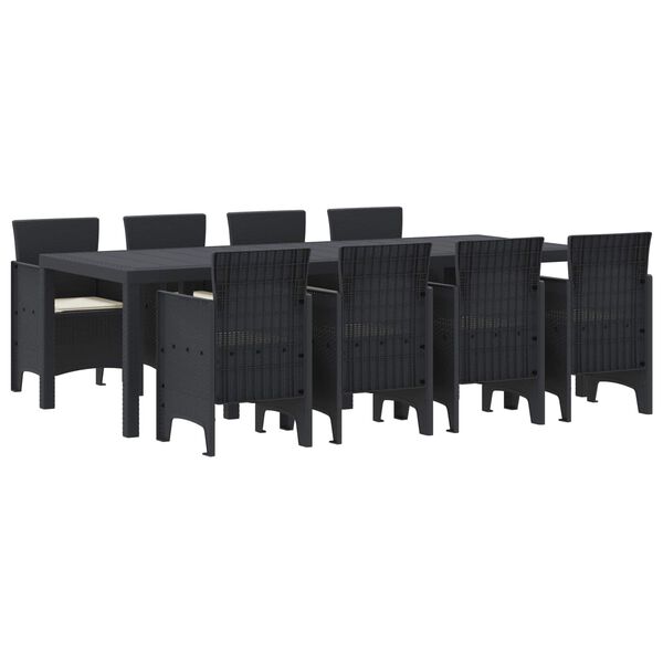vidaXL Conjunto de Jantar para Jardim 9 pcs Antracite Rattan Polt